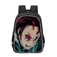 anime demon slayer oxford backpacks kawaii kamado tanjiro printing rucksacks large laptop kids school bag waterproof travel pack