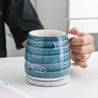500ml hand painted ceramic mugs underglaze color coffee mug office teacup breakfast milk cup creative gift kitchen drinkware