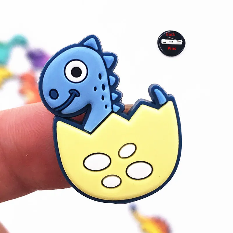 1 шт. заколки с животными Мультяшные брошки в виде динозавров мягкие Значки из ПВХ