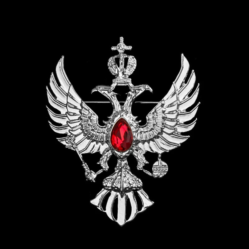 Европейская и американская ретро-куртка для мужчин с двойным брошью в виде орла из металлического сплава, закрепляемая на одежде нарядным кулоном в древнеримском стиле.