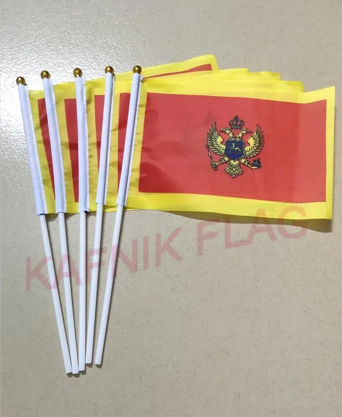Кафник, 5 шт. Montenegro/Lebanon/somalia/Nepal/Bangladesh Оставьте сообщение любой страны Национальный флаг 14*21 см ручной флаг с полюсом - Цвет: Montenegro