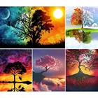 Алмазная 5D картина сделай сам, четыре сезона, дерево, полная Алмазная вышивка, Набор для вышивки крестиком, мозаика, стразы, украшение, картина, подарок