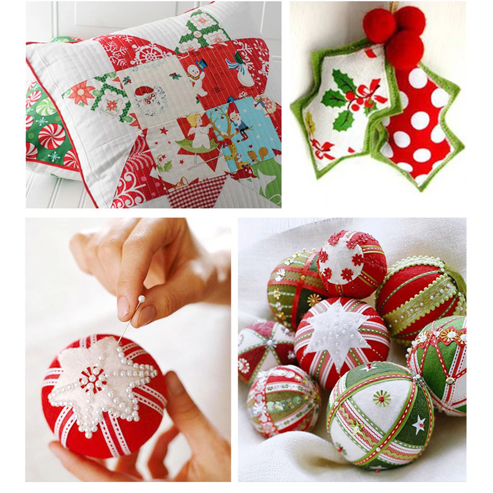 

Christmas Fabric Pack Fabric Bundles DIY Sewing Squares Bundle Fabric Patchwork Multi-Color Xmas Cotton Fabric Bundles