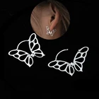 925 стерлингового серебра полый дизайн серьги-кольца с бабочкой для женщин подарок для девочки