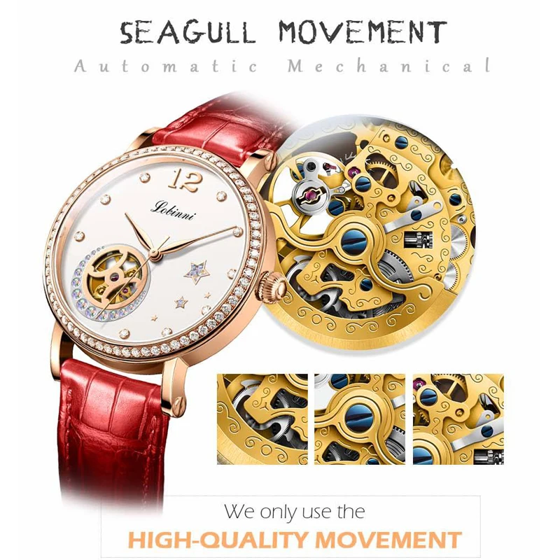 LOBINNI модные женские часы со стразами керамический/нержавеющий ремешок