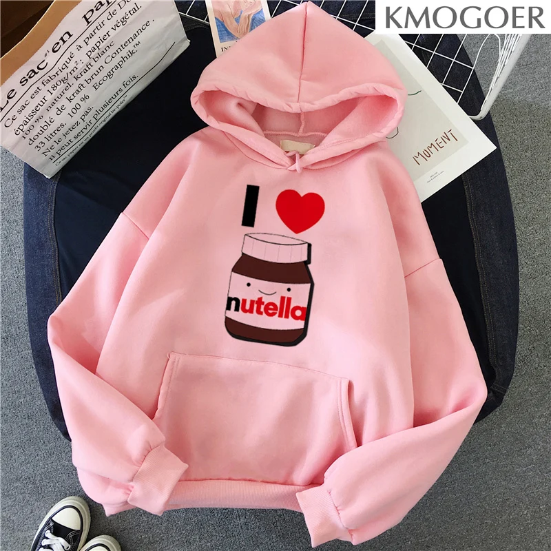 

I Love Fashion Brand Women's Pullover Print Hoodie Casual Loose Long Sleeve O Neck Tops Tees Women Swearshirt Harajuku