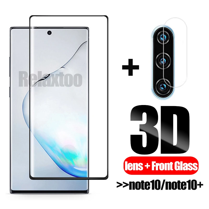 Изогнутое защитное стекло 2 в 1 для samsung note 10 pro объектива камеры Galaxy note10 plus +