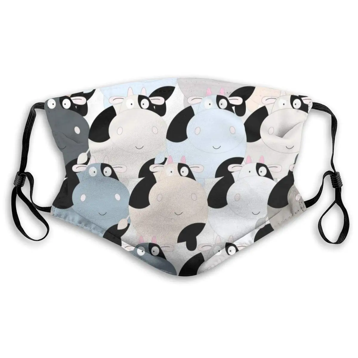 

Cow Collection Print Mouth Masks With Filter Washable And Reusable Anti Dust Breathable Mask With Adjustable Ear Loops For Men