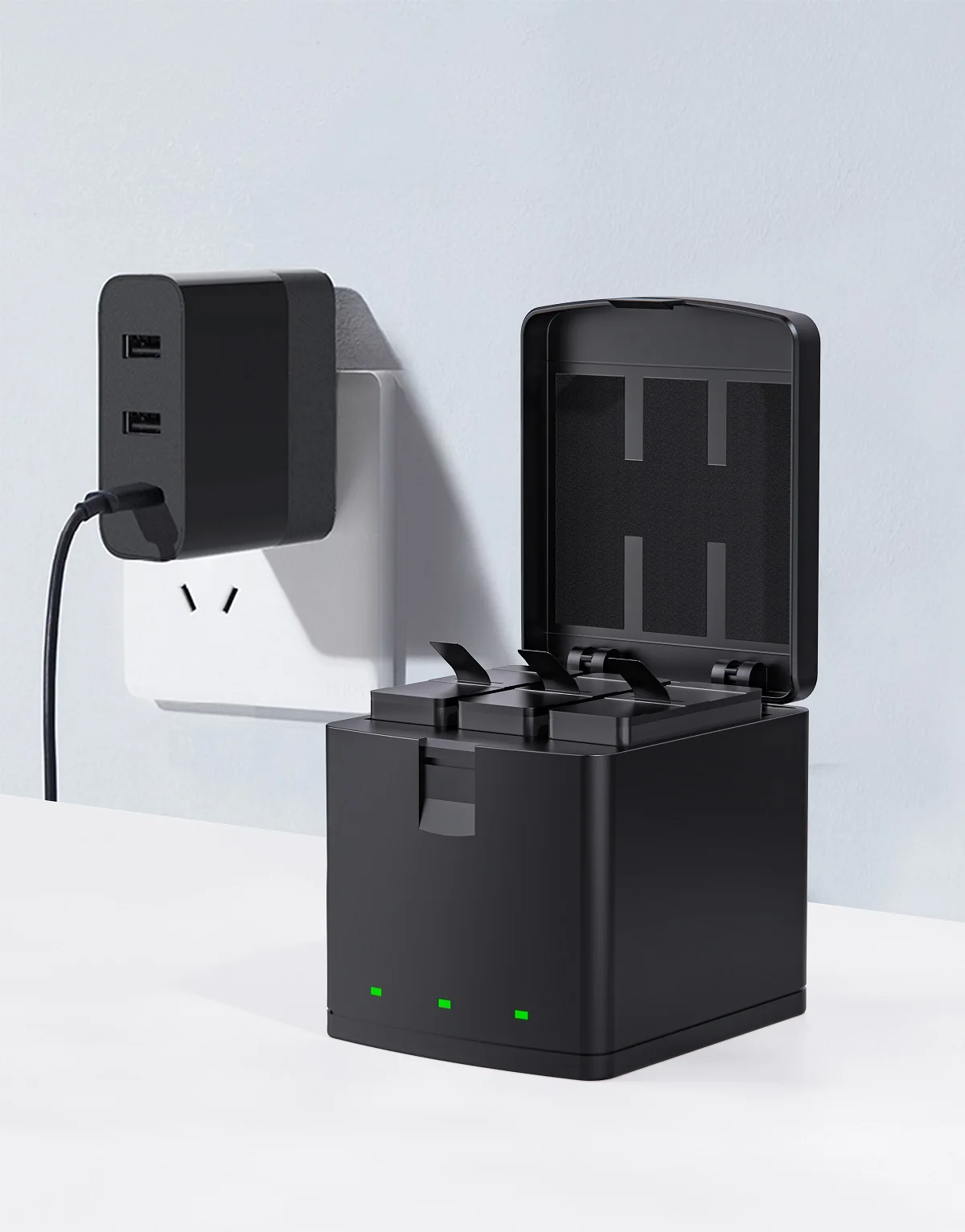 Тройное портативное быстрое зарядное устройство на 1800 мА · ч с USB для GoPro Hero 8 7 Black 6