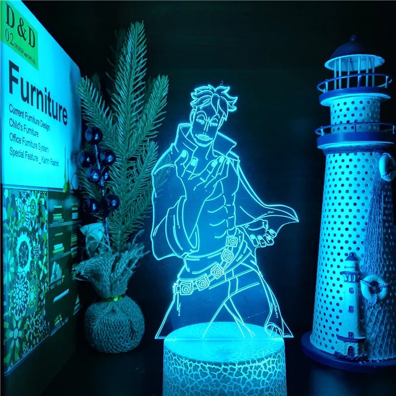 Marco de lámpara de ANIME 3D de One Piece, luz Led nocturna,...