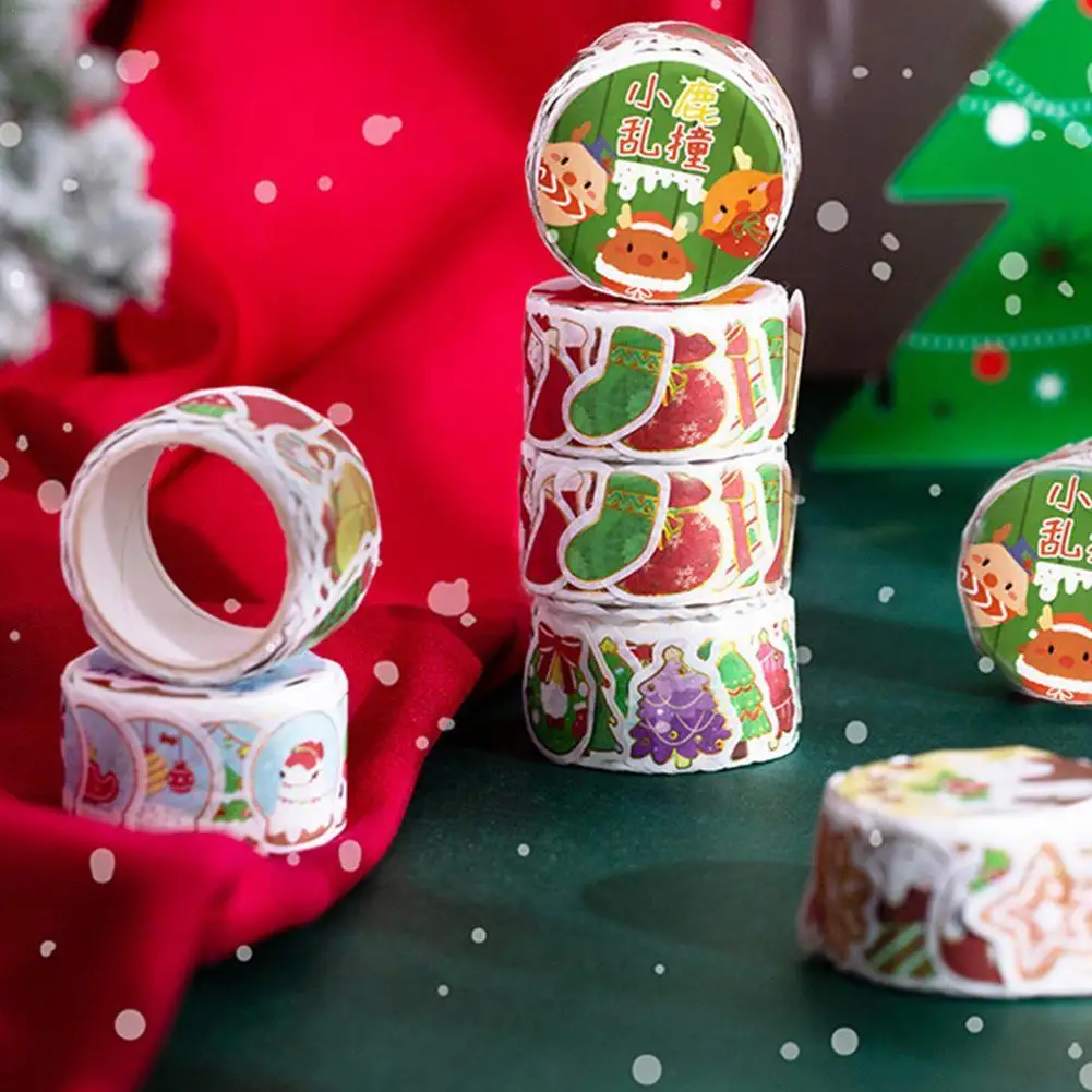 

Рождественская серия, мультяшный материал для ручной учетной записи, декоративные наклейки, 150 штук декоративной ленты для бронзирования и ...