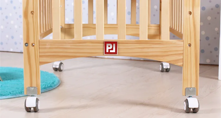 Детская деревянная кроватка детская качалка с роликом для новорожденных игровая