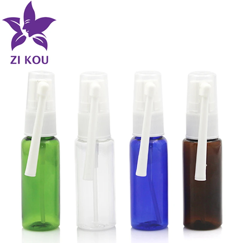 

20ml Plastic Clear/Colorful Bottle Nasal Spray Medical Spray Refillable Portable Pump Bottles Rotatable Long Pole Free Shipping