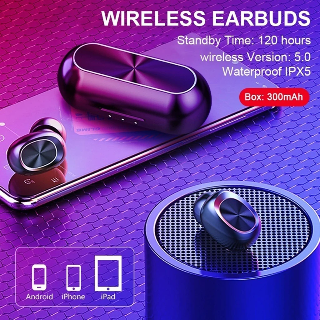 Беспроводные наушники B5 TWS с сенсорным управлением Bluetooth Hi Fi микрофоном и