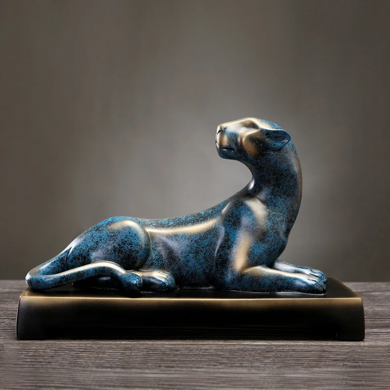 Абстрактная скульптура на удачу пантера домашний декор статуэтки из смолы
