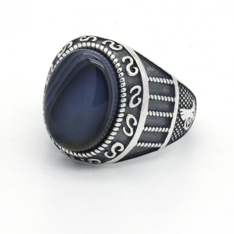 

Оригинальное Винтажное кольцо из тайского серебра 925 с натуральным камнем, турецкие ювелирные изделия ручной работы для мужчин и женщин