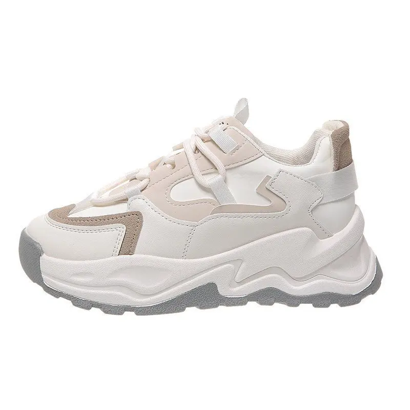 

Thick soled high rise women's shoes 2021 spring and autumn new breathable sports shoes fashion leisure running shoes