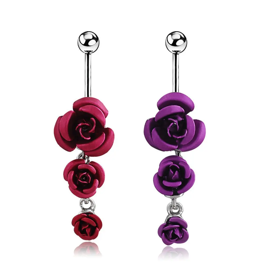 Розовый пупок кольцо кристалл горный хрусталь кольца для пупка пирсинг