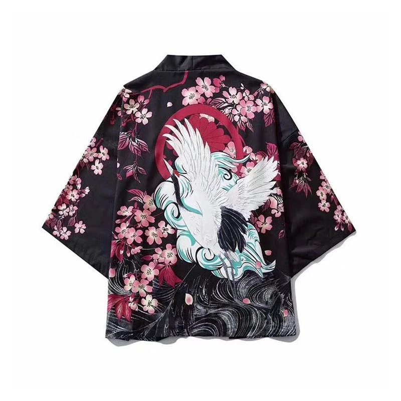 

Kimono Japones Summer Seven Sleeve Men Women Lovers Surplices Cloak Japanese Yukata Clothing Feminino Cosplay Korean Clothes