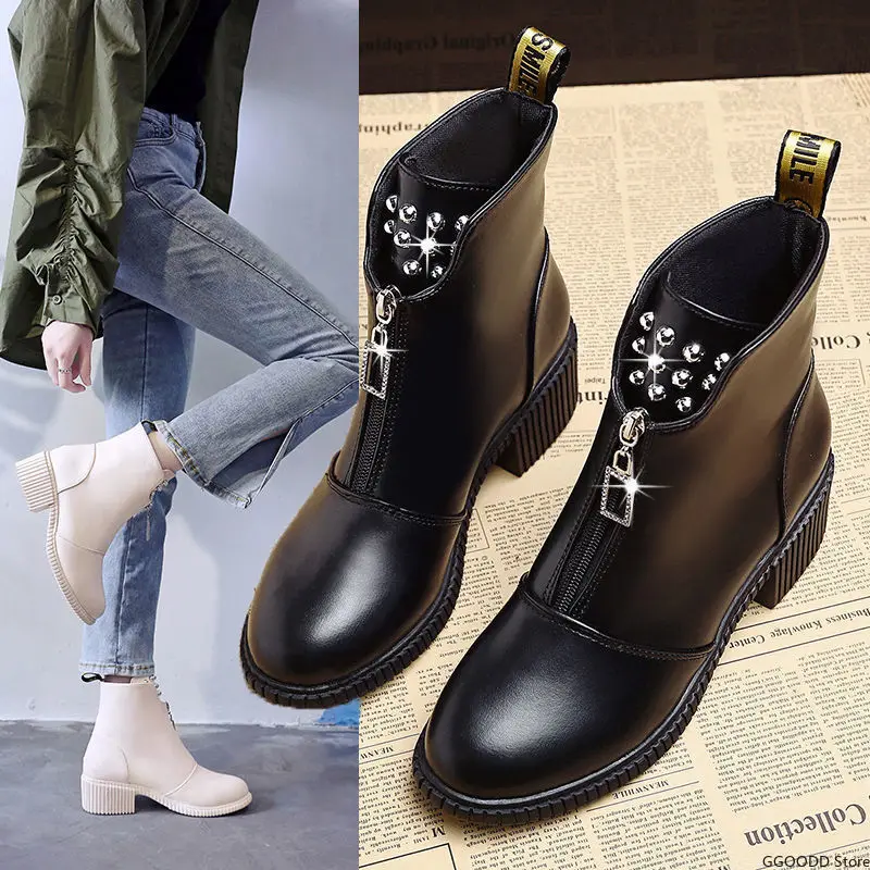 

Zipper Ladies Boots Brand Women's Shoes Australia Boots Women Winter Shoes Round Toe Ladies Fashion Autumn Snow Boots