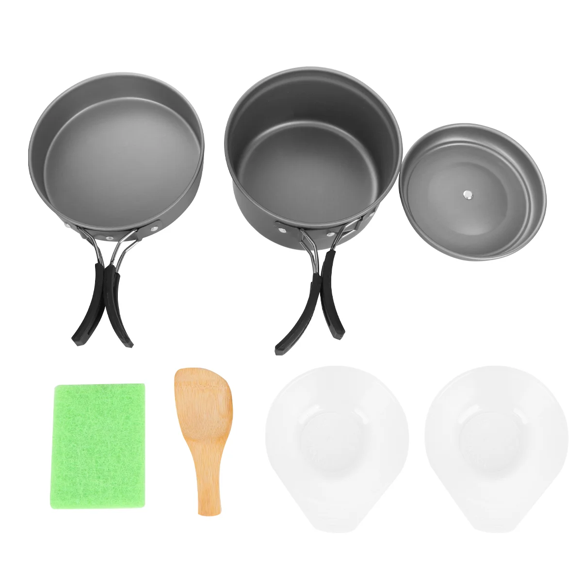 

Portable Camping Cookware Kit Folding Cookset Lightweight Durable Pot Pan Bowls Outdoor Cook Equipment with Bag for Hiking