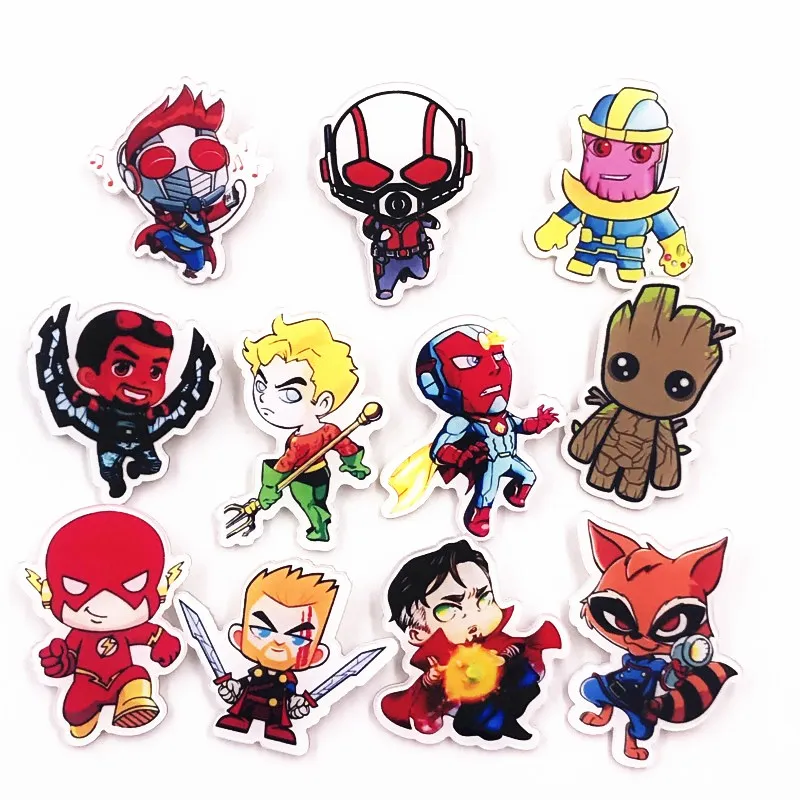 8 шт.,, значки с героями серии Marvel, высокое качество, броши, Мстители, Железный человек, булавка для детей, подарки на день рождения