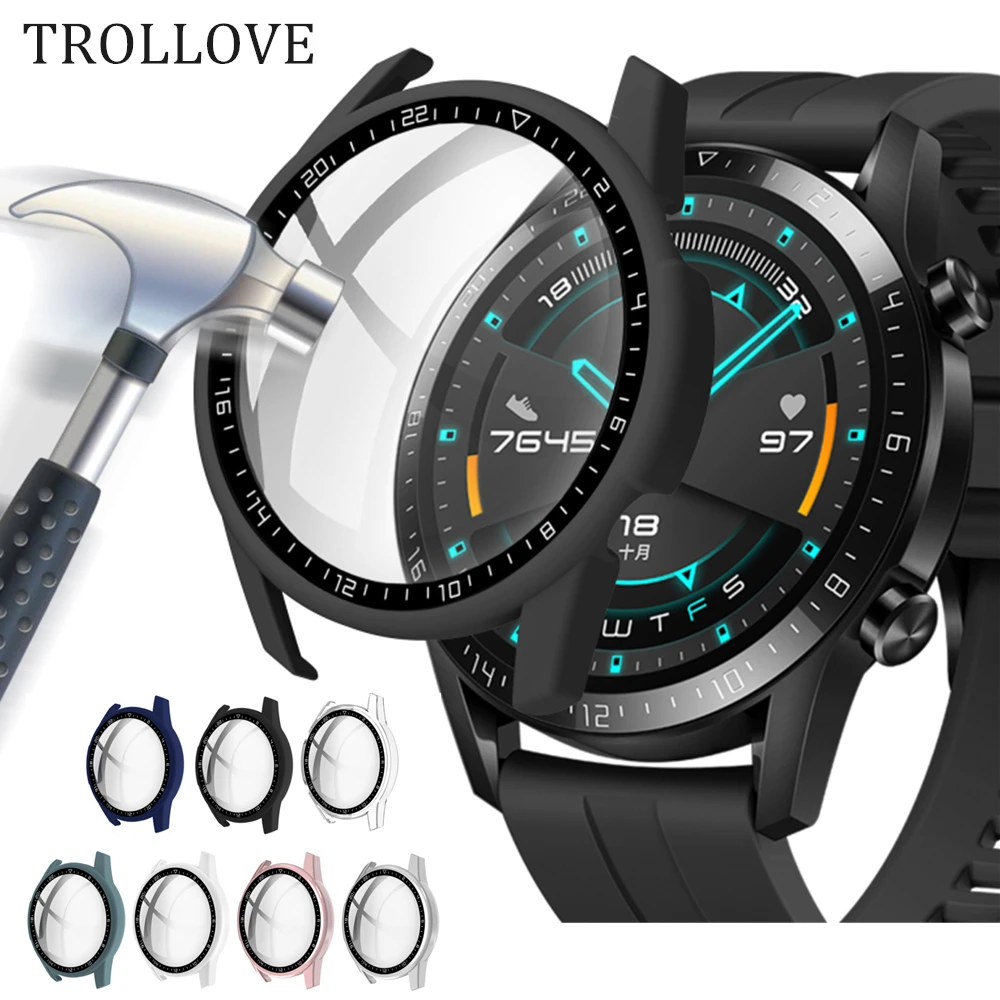 Защитный чехол для Huawei Watch GT2 46 мм Жесткий Чехол из поликарбоната и стекла huawei GT 2