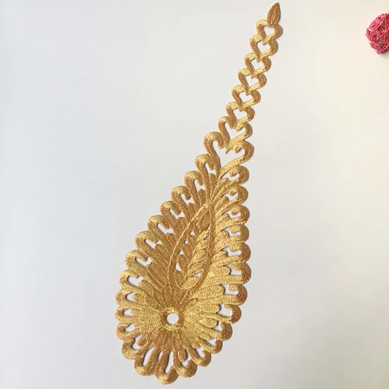 1 шт. Золотой Серебряный Большой Веерообразный тканевый патч этнический стиль