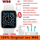 100% Оригинальные Смарт-часы iwo W66 ECG PPG 44 мм 40 мм Bluetooth Вызов Беспроводное зарядное устройство температура тела Серия 6 Смарт-часы