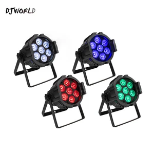 Сценический прожектор RGBWAUV 6in1, 2 шт.лот, светодиодный Par Can 7x1, 2 Вт18 Вт, из алюминиевого сплава, вечерние, для Бальных клубов