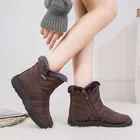Женская обувь; Зимние ботинки; Стеганый водонепроницаемый светильник; Ботильоны для женщин; Зимние ботинки; Черные короткие плюшевые ботинки на плоской подошве с круглым носком на молнии
