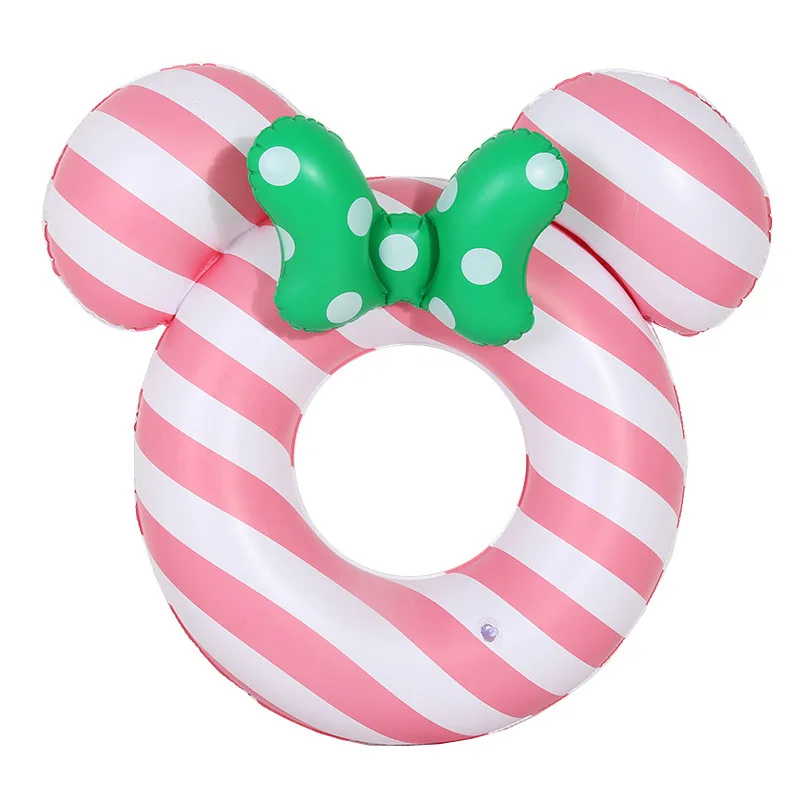 

Kids Cartoon Pink Bowknot Swimming Ring Thickened PVC Inflatable Float Circle Anti-rollover Pool Kids Pool Toy Water Game Toy