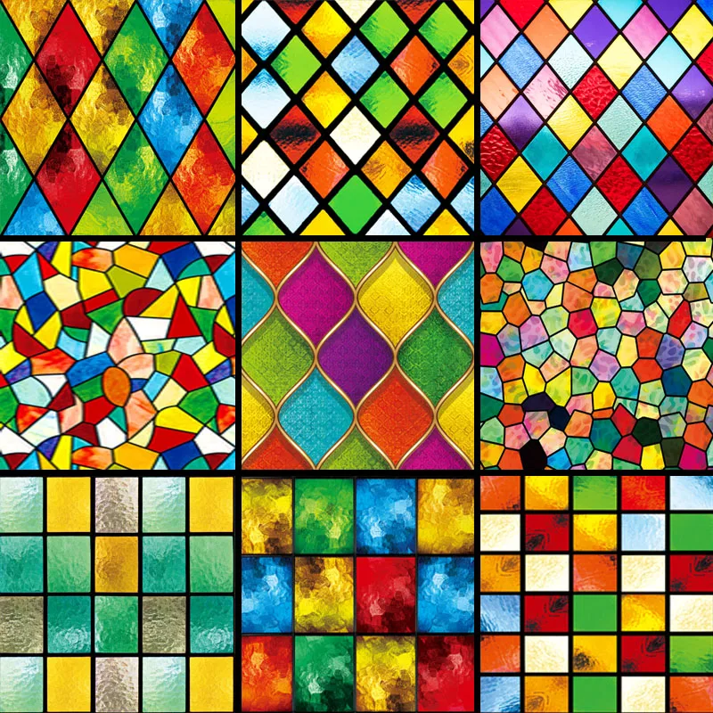 

Стеклянная пленка размером на заказ, статическая липкая стеклянная пленка в европейском стиле для домашнего декора, для дома, офиса, магази...