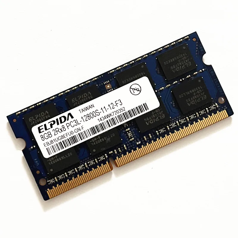 elpida ddr3 rams 8gb 1600mhz laptop memory ddr3 8gb 2rx8 pc3l 12800s 11 sodimm 204pin 1 35v free global shipping