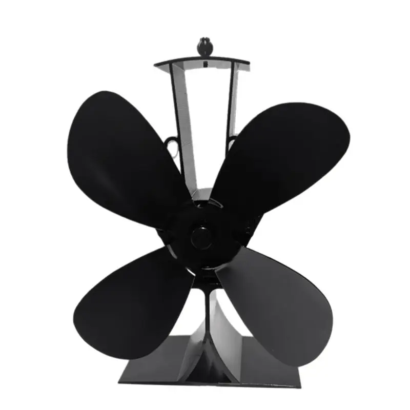 

Home Silent Stove Fan with 4 Blades Heat Powered Electrical Fan for Fireplace