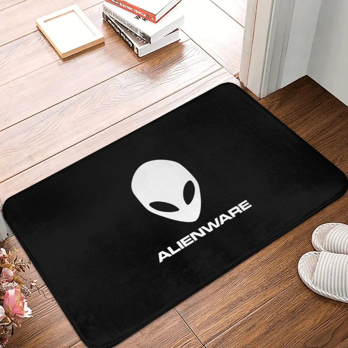 

Белый игровой коврик Alienware Dell с логотипом, ковер, коврик, ковер из полиэстера, противоскользящий напольный декор для ванной, кухни, гостиной, ...