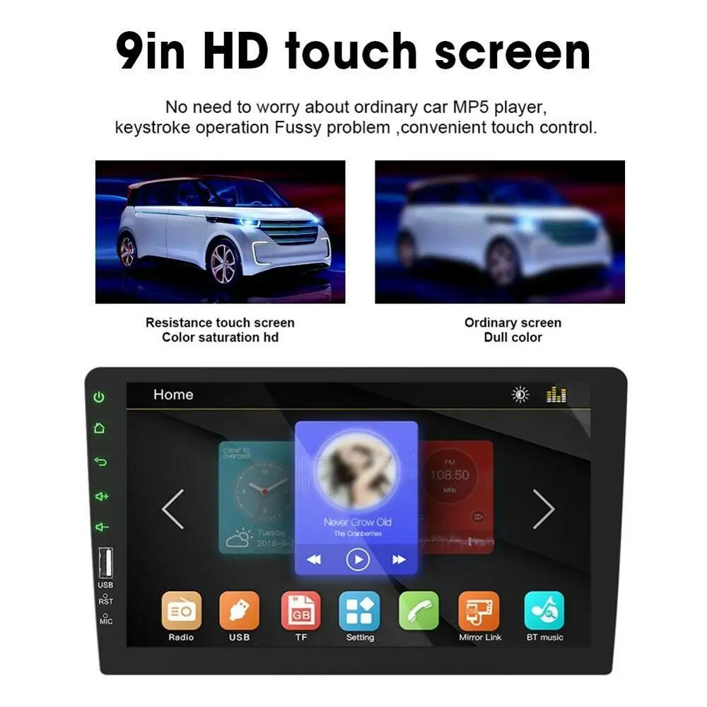 Автомагнитола 2 Din MP5 плеер 9009 Авторадио 9 дюймов Android IOS сенсорный экран 12