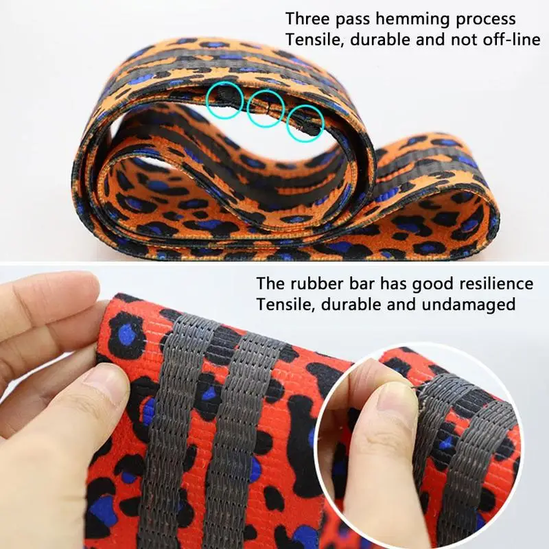 

Leopard Print Squat Belt Yoga Buttocks Anti-Slip Latex Tension Band Silk Cotton M6G1 Band Resistance E9D2