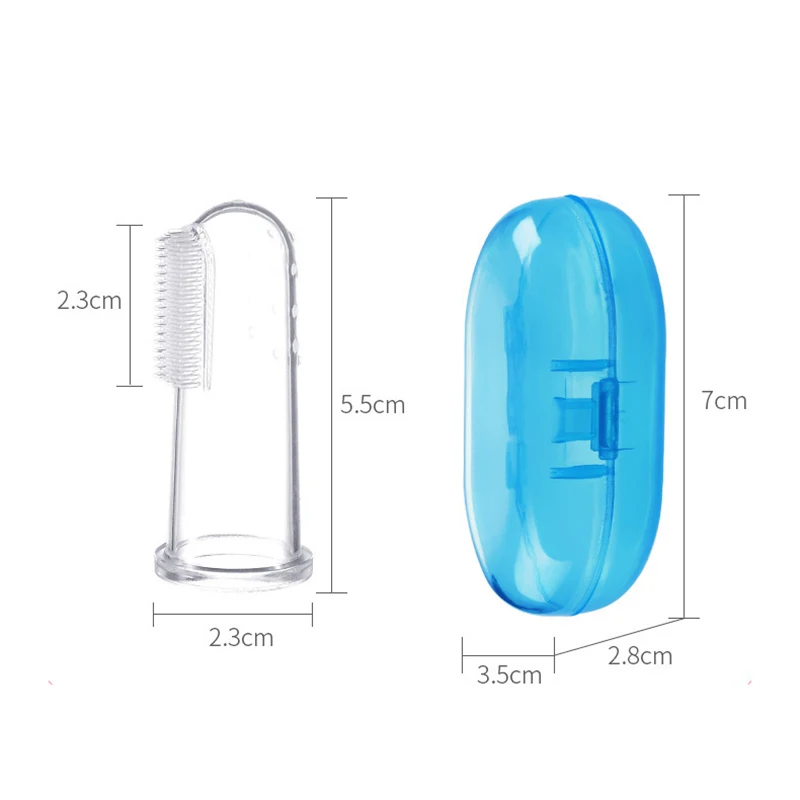 

1box Soft Rubber Cleaning Brush Pet Finger Toothbrush With Box Teeth Clear Multi Purpose Dental Care Toothbrushes 3Colors