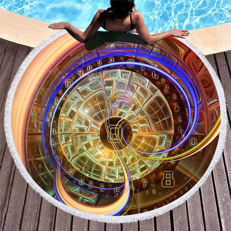 

Human Face Skull Round Microfiber Towel Super Thick Microfiber Beach Towel Towel Round Tassel Beach Skull Towel