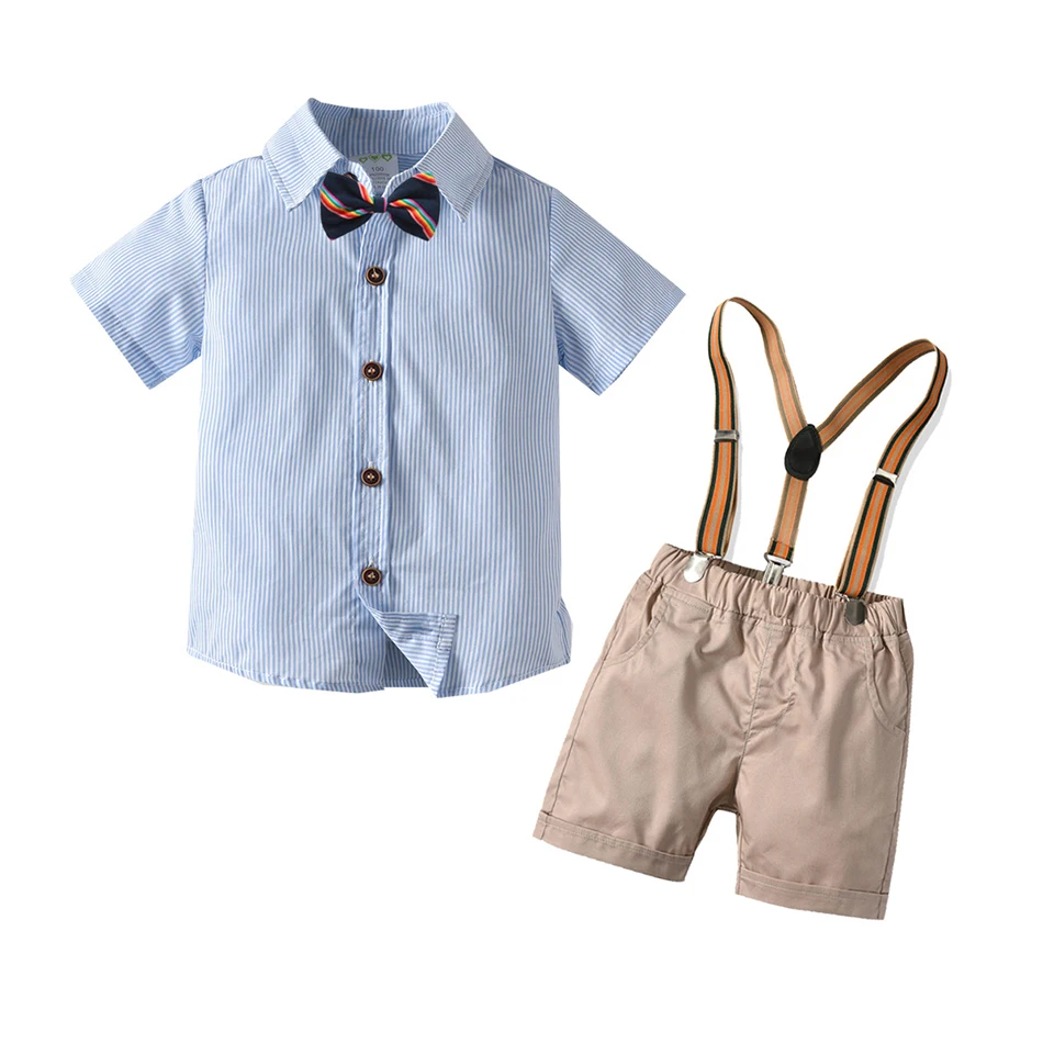 Комплекты одежды для мальчиков костюмы джентльмена в британском стиле футболка