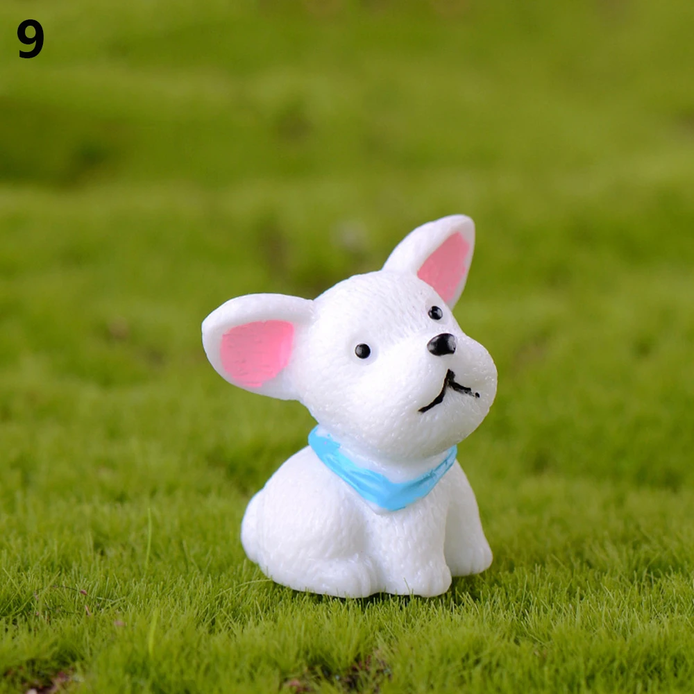 Мультяшные каваи собаки миниатюрные украшения для дома фигурки щенков Тедди смолы ремесла кукольный домик бонсай орнамент животные Сказочный Сад - Цвет: 9