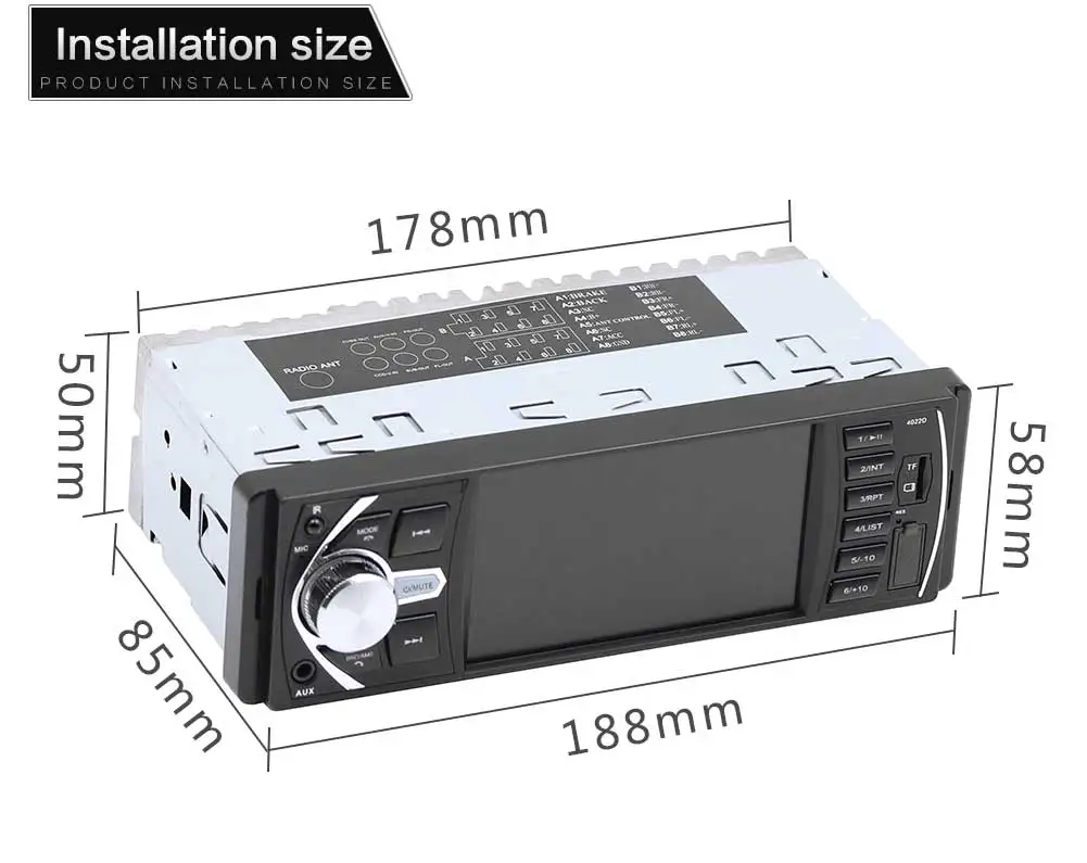 1 Din 4 &quotавтомобильный стерео аудиоплеер Bluetooth MP5 мультимедиа авторадио FM видео