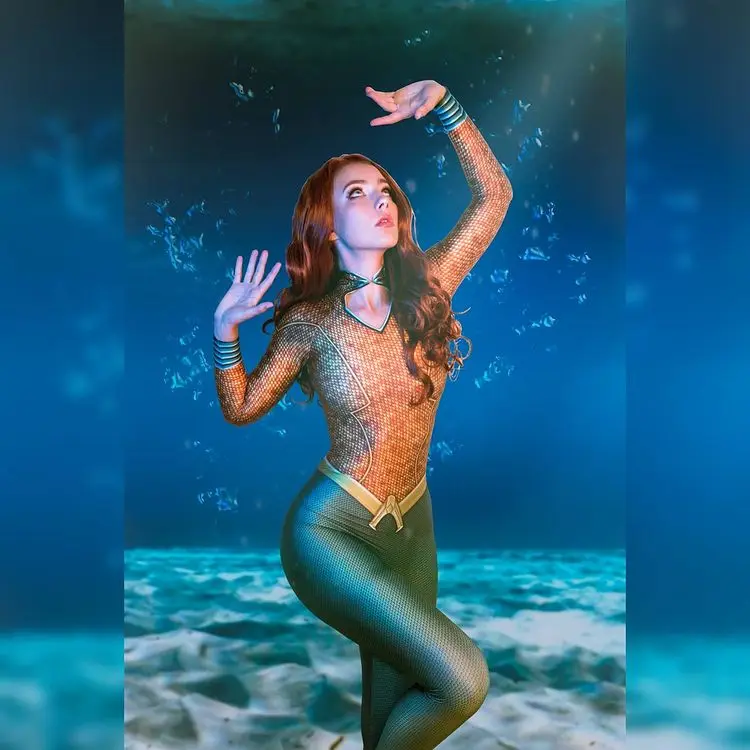 Новинка костюмы для косплея Mera Женский костюм супергероя Zentai аксессуары