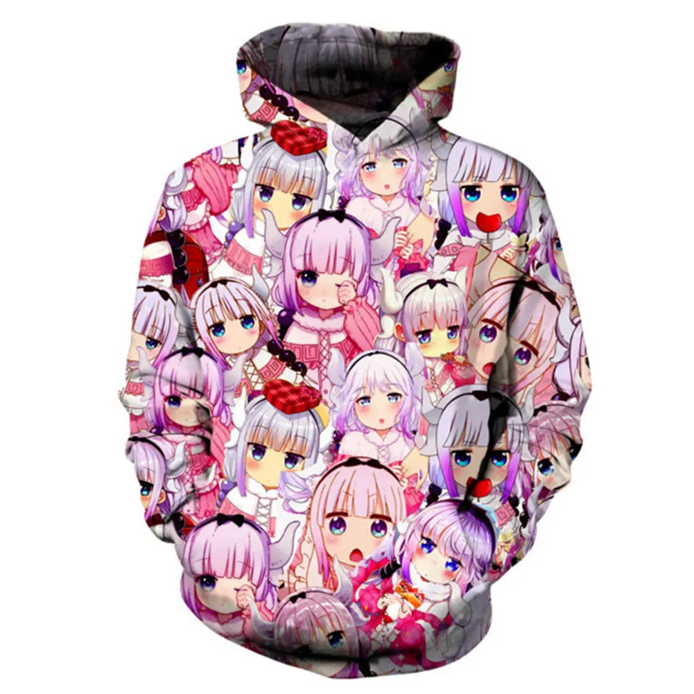

Naturally Cute Hoodie 3D Print Sweatshirt Women Men Pullovers Kawaii Kanna Kamui Pink Hoodies