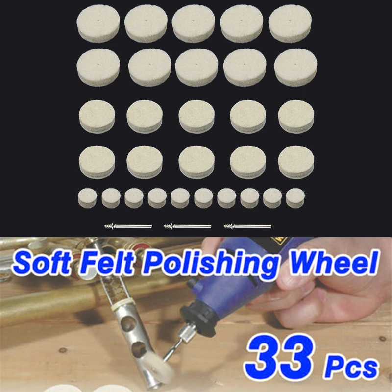 

23PCS Soft Felt Polishing Buffing Wheel Mop Pad Compound Rotary Tool