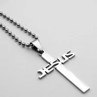30pcs lucky english alphabet stainless steel christian faith letter jesus cross blessing simple style pendant necklace jewelry