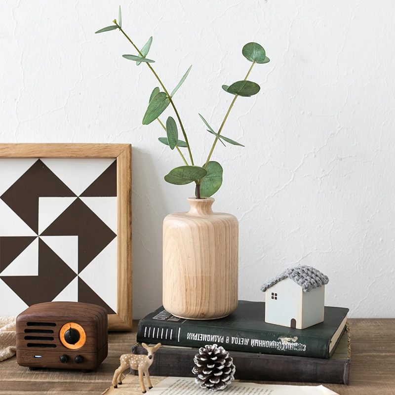 Скандинавская деревянная ваза Morandi цветные растения маленькие цветы подставка