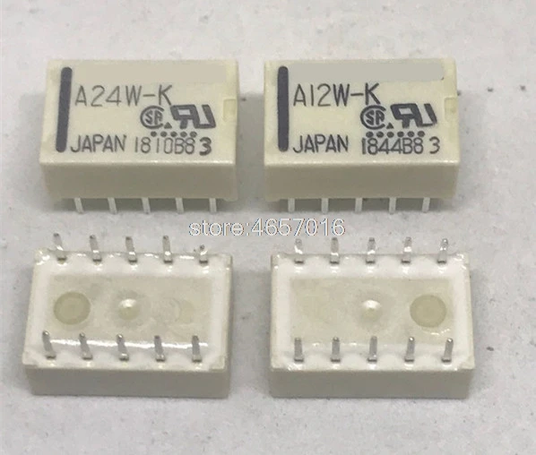 

10pcs/Lot Relay A5W-K A12W-K A24W-K 5VDC 12VDC 24VDC 10-pin 5V 12V 24V DIP-10