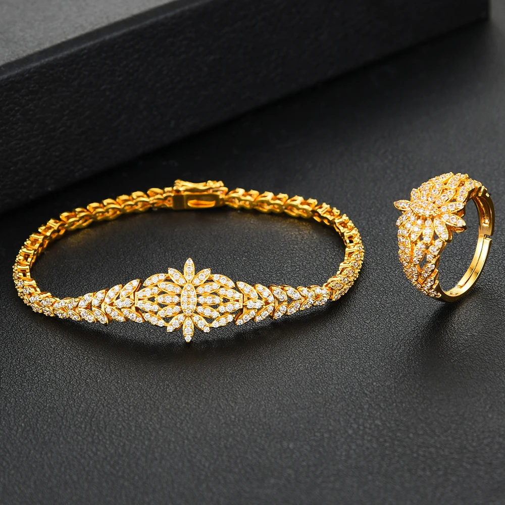 GODKI супер Роскошные капли 4 шт африканские ожерелья Циркон Ювелирные наборы для